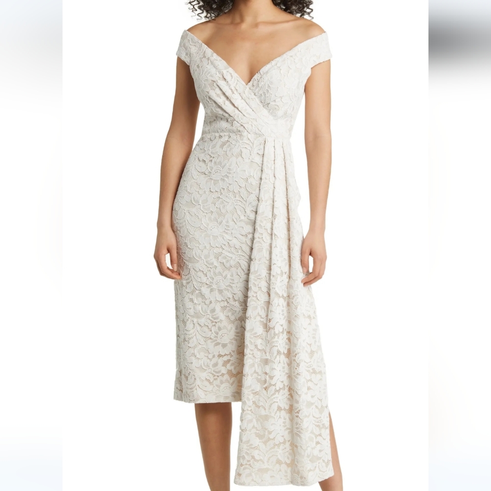 NWT Eliza J White Lace Off the Shoulder Dress